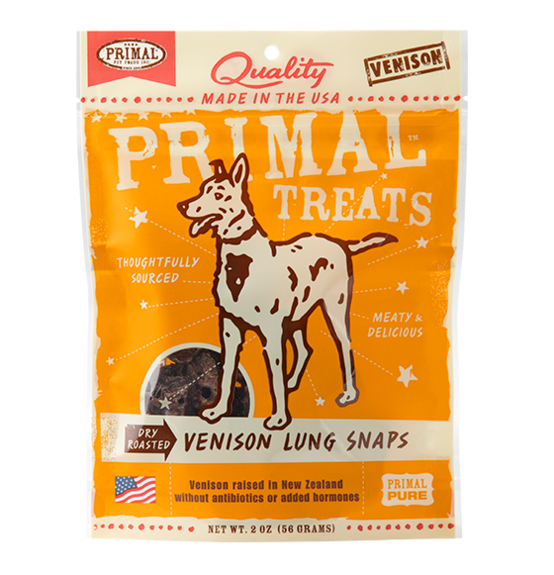 Primal Dry Roasted Venison Lung Snaps 2oz